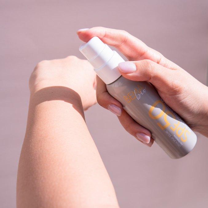 Ekologiškas purškiamas kremas nuo saulės SPF50 BemaBio