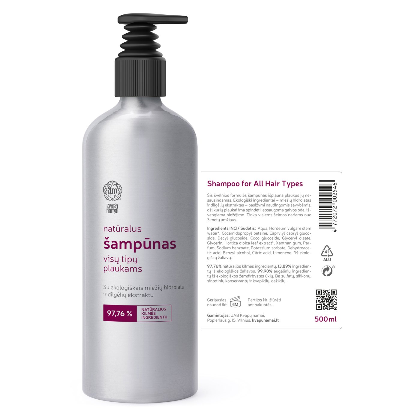 Natural Shampoo for All Hair Types | Kvapų namai | Kvapų namai 