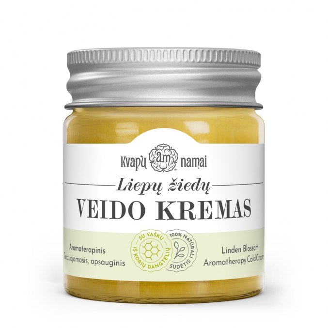 Liepų žiedų veido kremas aromaterapinis