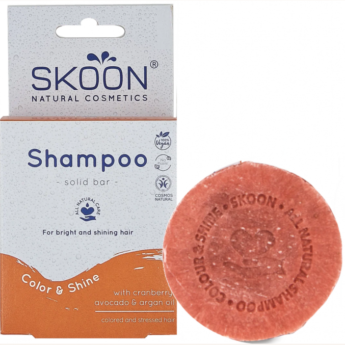 Natural solid shampoo for coloured hair