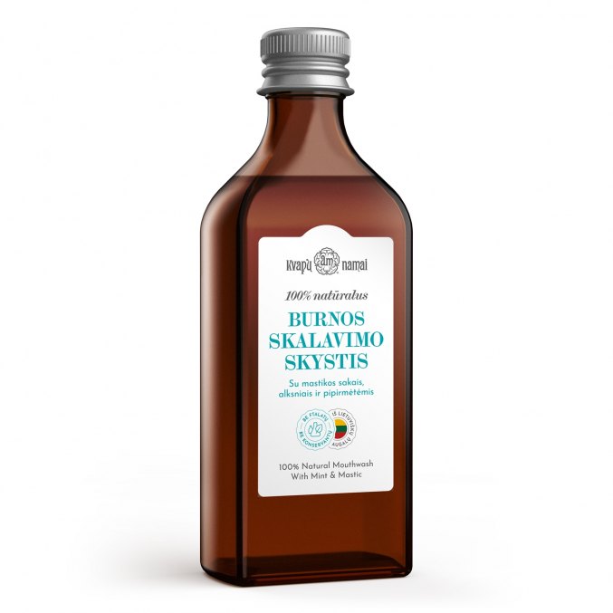 100% natural mouth rinse with mint & mastic