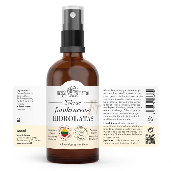 Frankincense, olibanum hydrolat