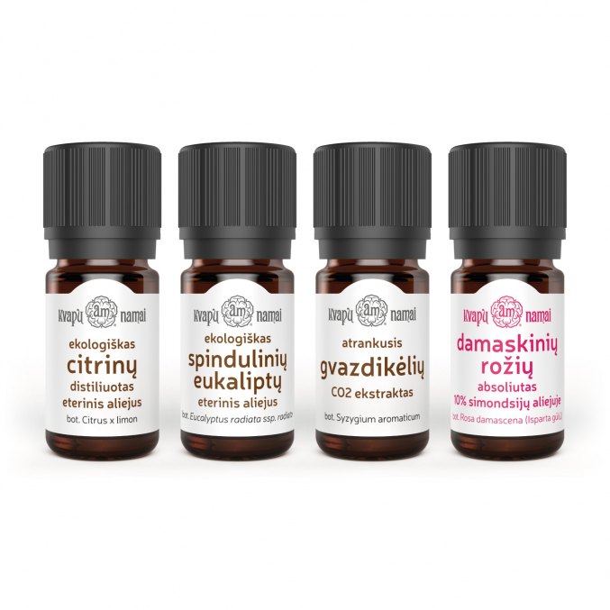 Smell Training Kit, Pure Essential Oils 4pcs