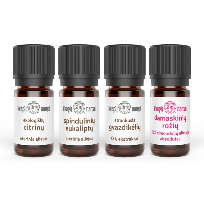 Smell Training Kit, Pure Essential Oils 4pcs