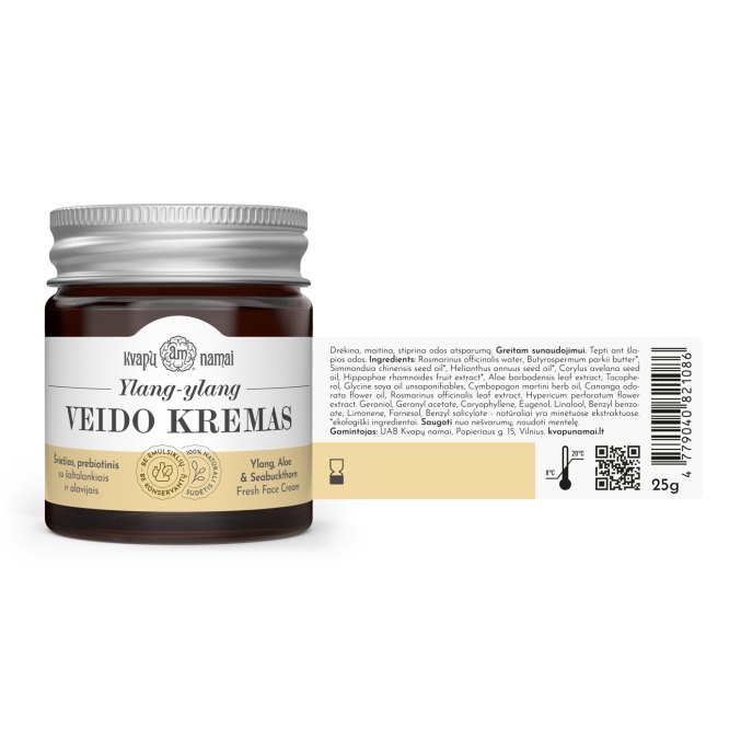 Natūralus, šviežias YLANG-YLANG kremas su šaltalankiais ir alavijais