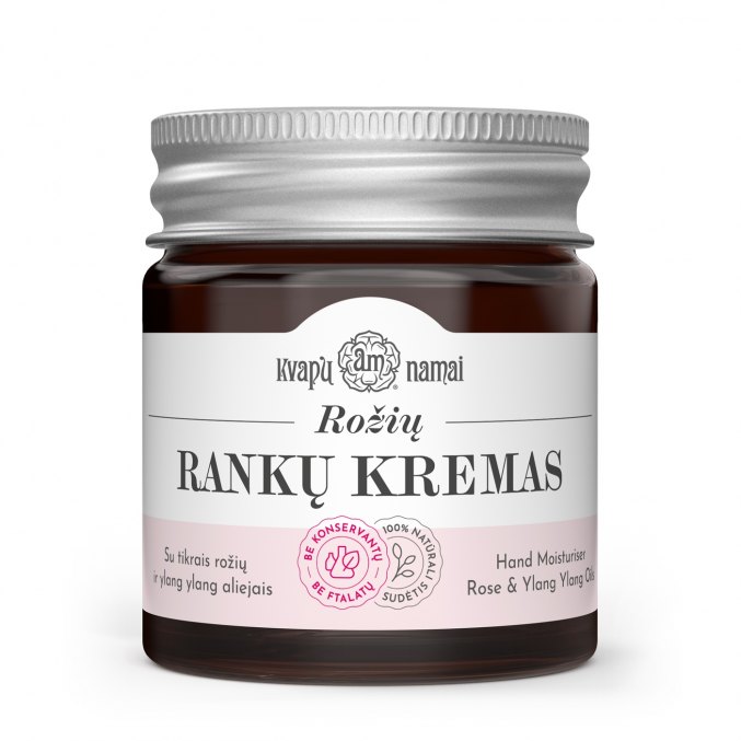 RANKŲ KREMAS su rožių ir ylang aliejais