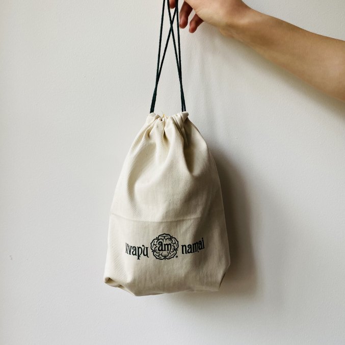 Organic cotton bag with KVAPU NAMAI logo