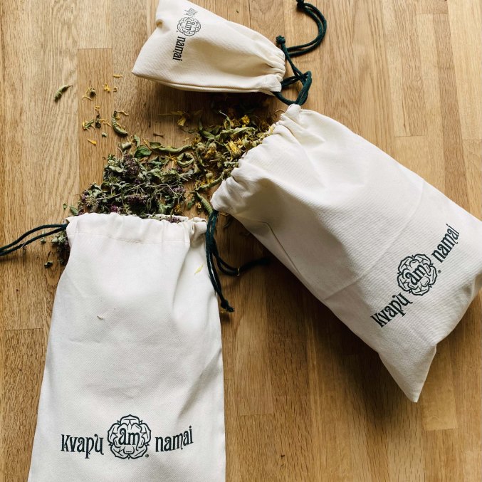 Organic cotton bag with KVAPU NAMAI logo